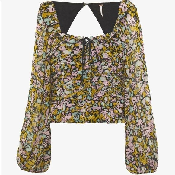 🆕Free People Mabel Printed Blouse - Picture 2 of 13